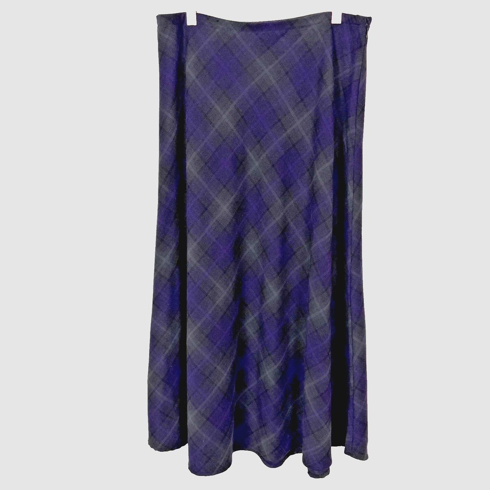 Vintage A-Line Womens Skirt Purple Black Plaid Dark Academia Twee Indie Grunge 8